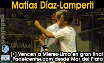 Gran triunfo en tres sets de Miguel y Matías sobre Lima-Mieres.