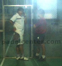 Instantes antes de la final, Guti&eacute;rrez sale al aire por Padelcenter.